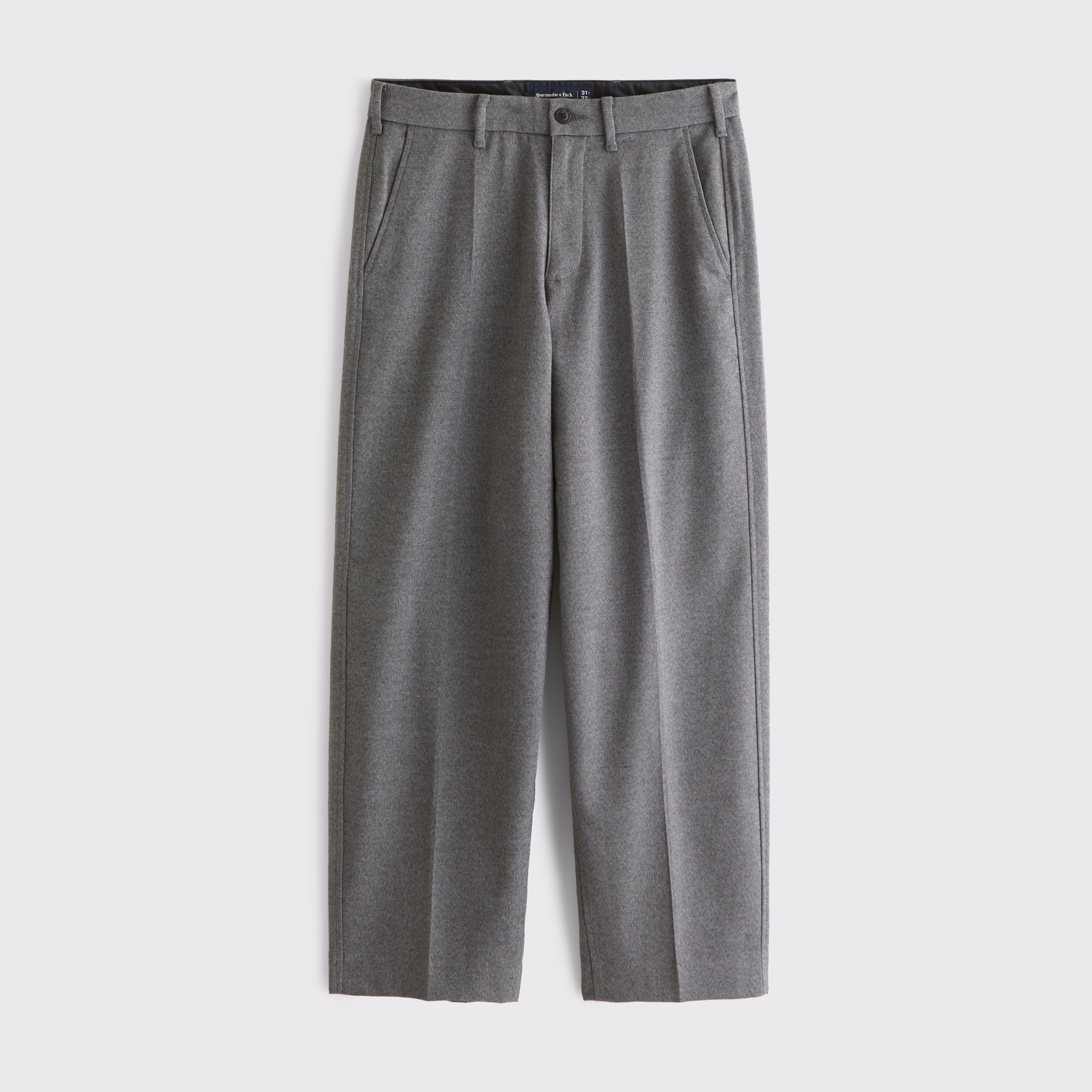 Abercrombie & Fitch Brushed Woven Baggy Trouser In Gray