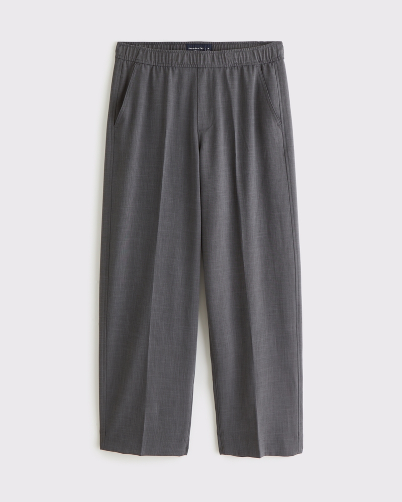 Baggy Cotton Texture Pull-On Pant