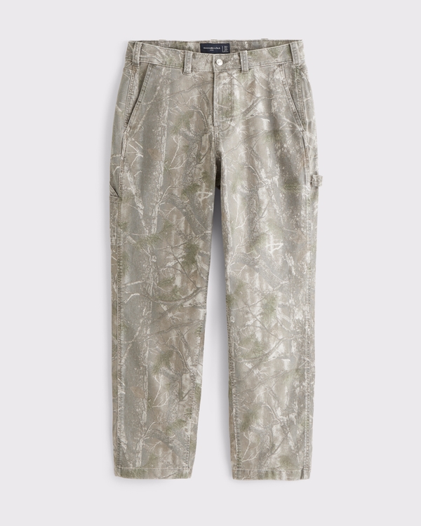 Athletic Loose Workwear Pant, Olive Camo view 1