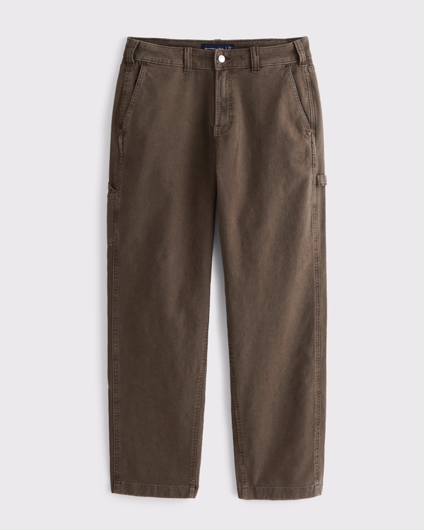 Athletic Loose Workwear Pant, Brown view 1