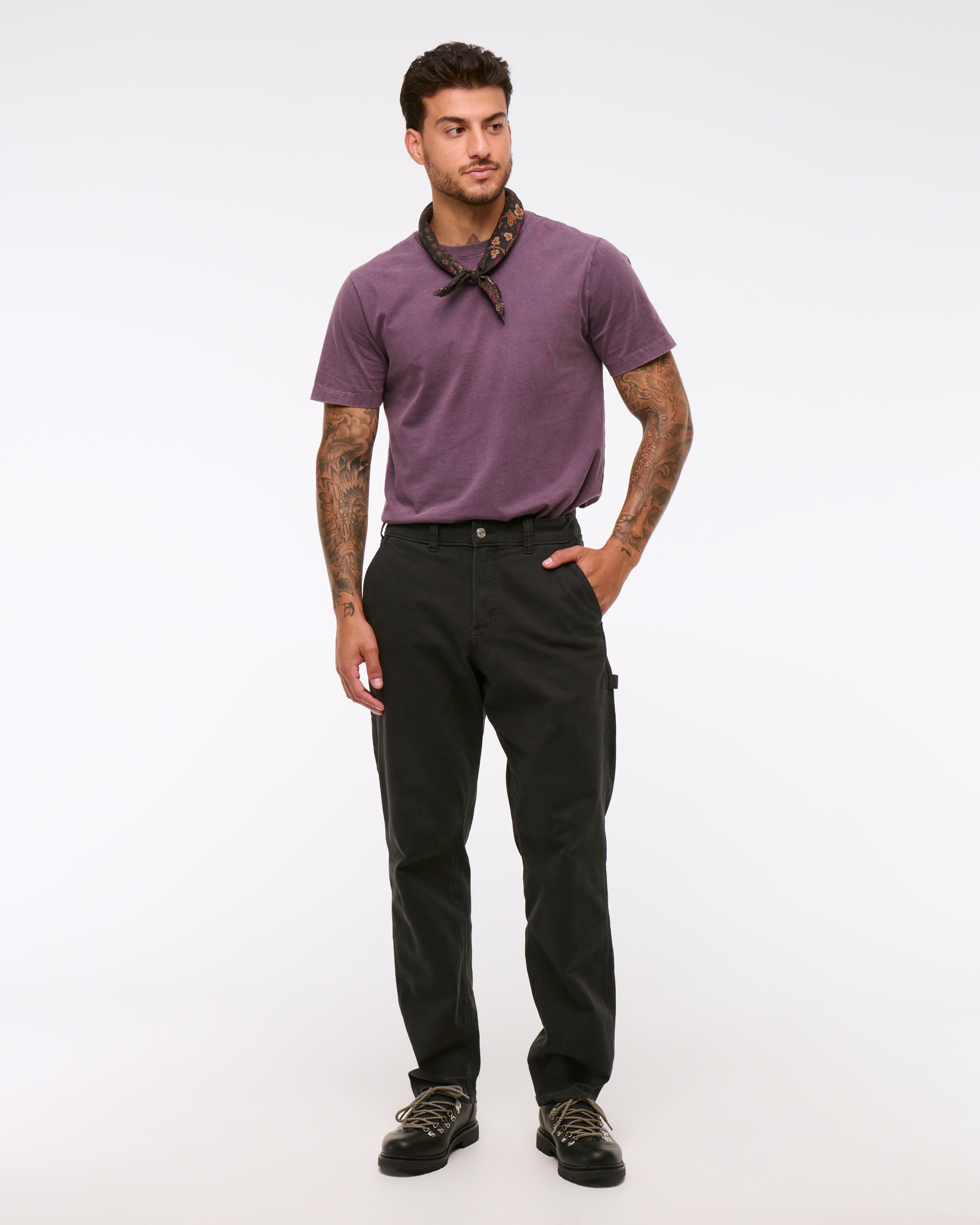 Abercrombie & Fitch Athletic Loose Workwear Pant In Black