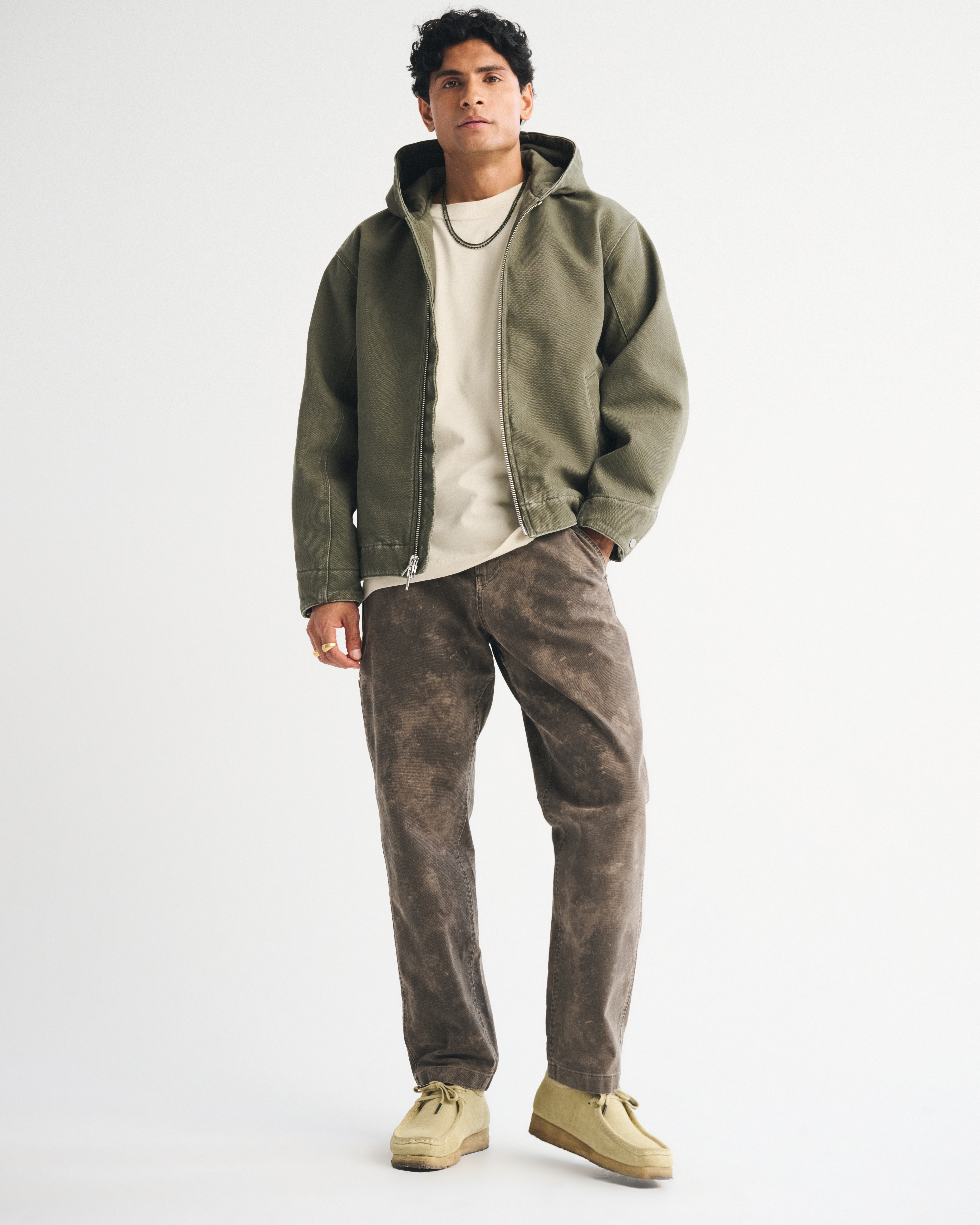 Abercrombie & Fitch Athletic Loose Workwear Pant In Green