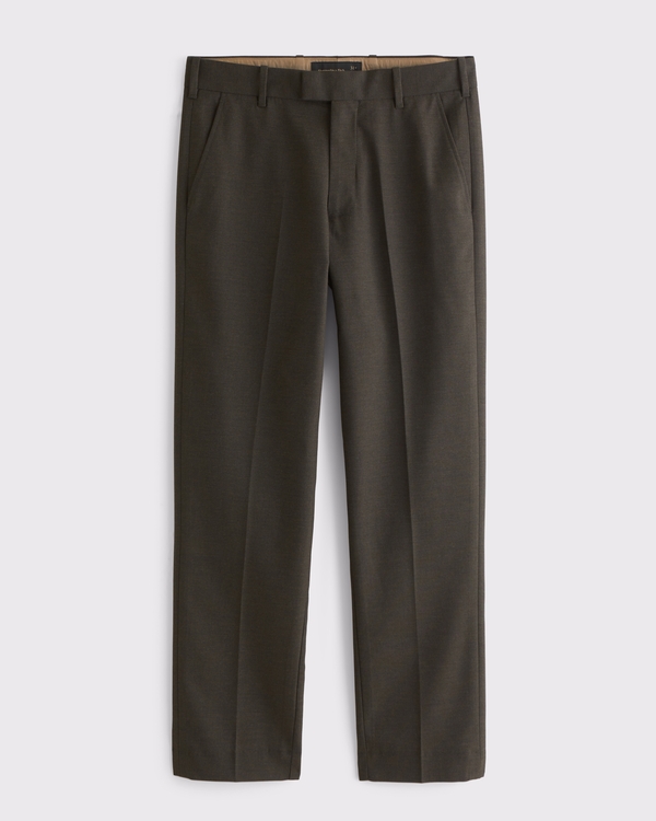 The A&F Collins Slim Suit Pant, Dark Olive view 1