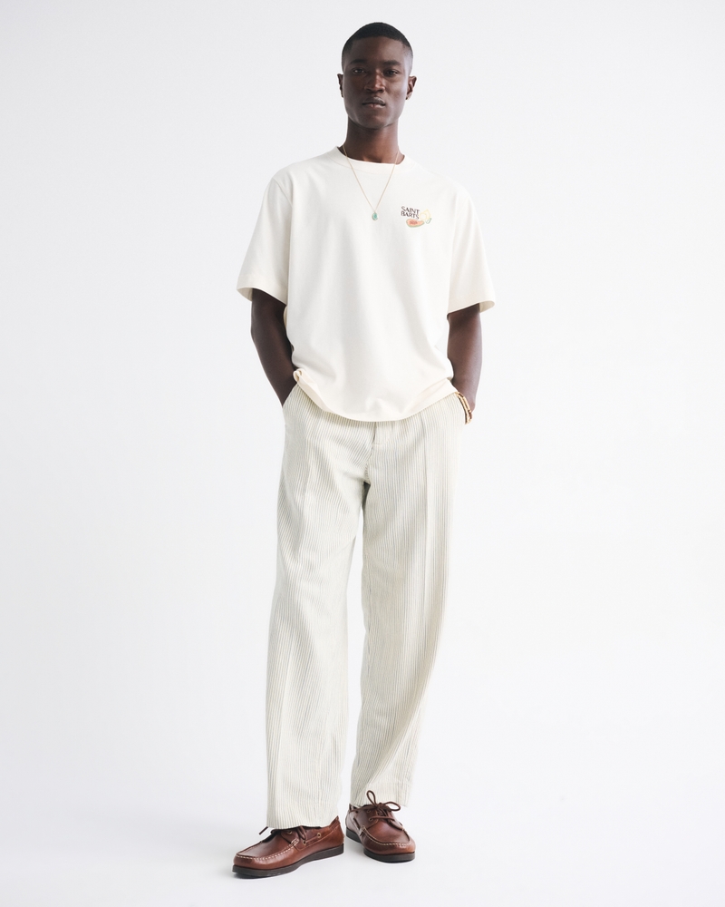 Baggy Cotton Texture Pull-On Pant