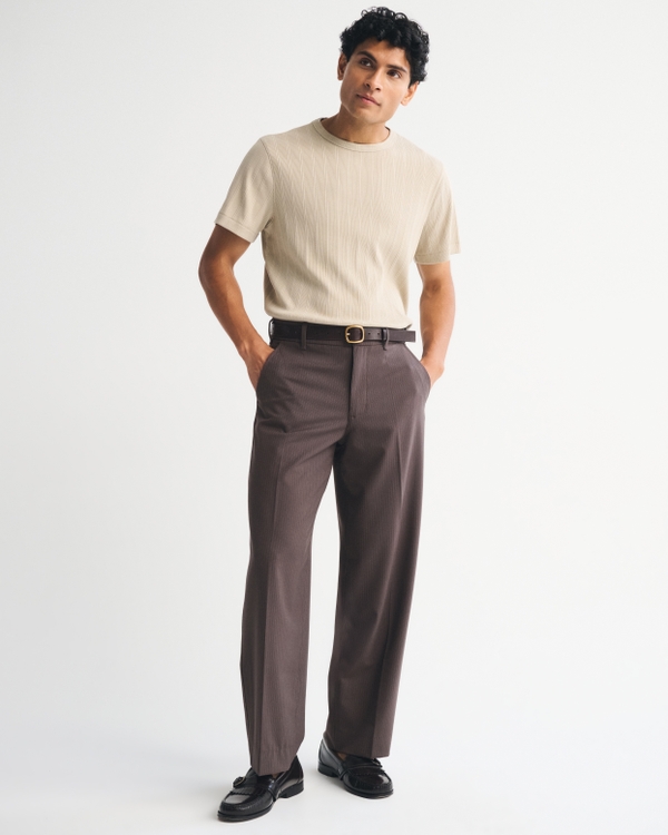 Baggy Trouser, Dark Brown Stripe view 1