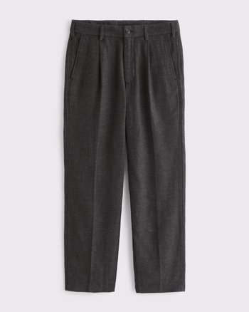Linen-Blend Pleated Relaxed Straight Fixed Waist Pant from Abercrombie & Fitch - $39.97