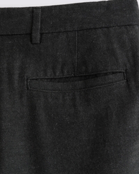 Linen-Blend Pleated Relaxed Straight Fixed Waist Pant