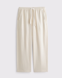 Baggy Cotton Texture Pull-On Pant