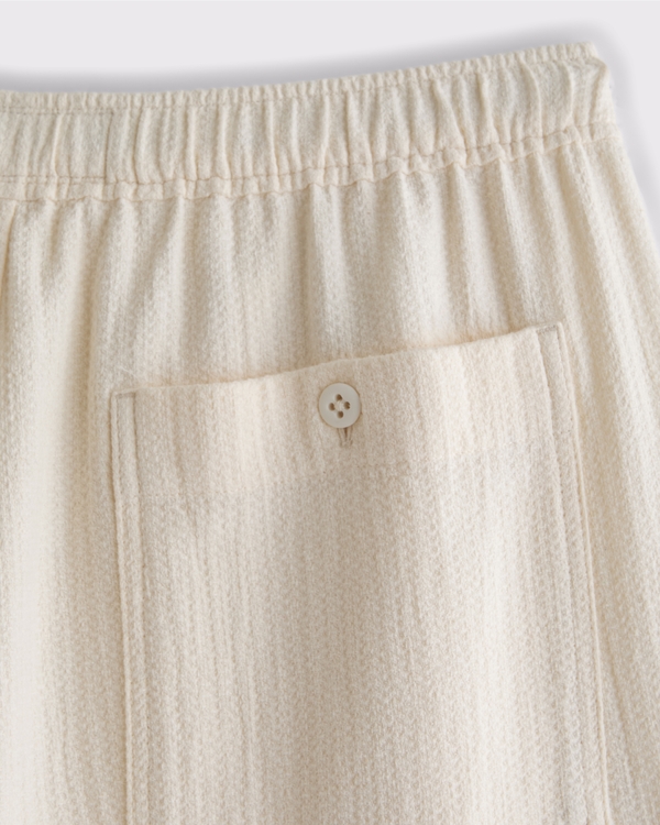 Baggy Cotton Texture Pull-On Pant