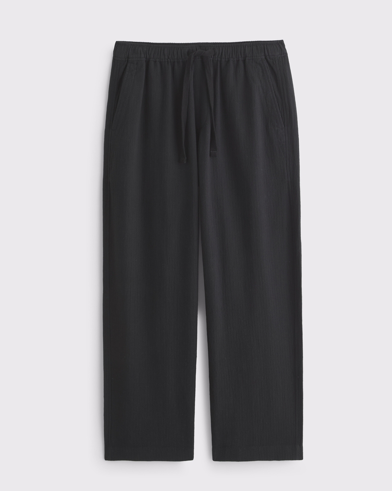 Baggy Cotton Texture Pull-On Pant