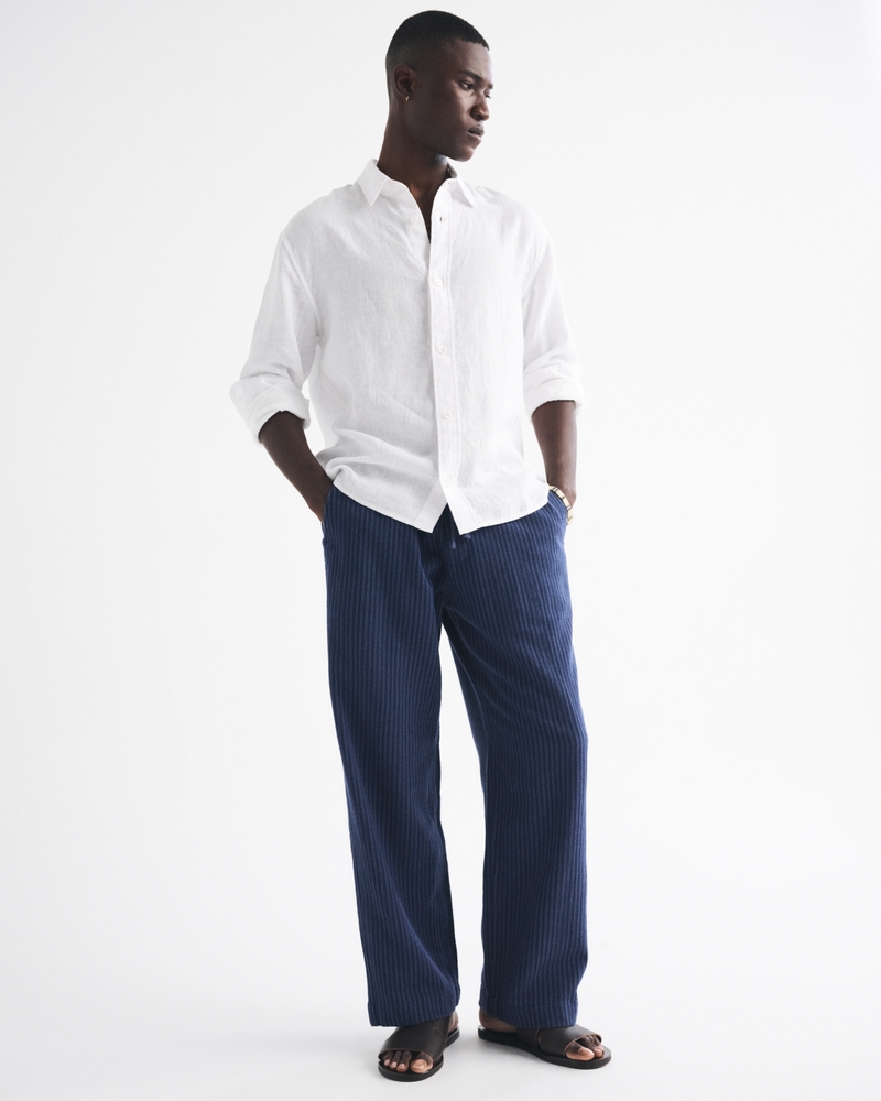 Baggy Cotton Texture Pull-On Pant