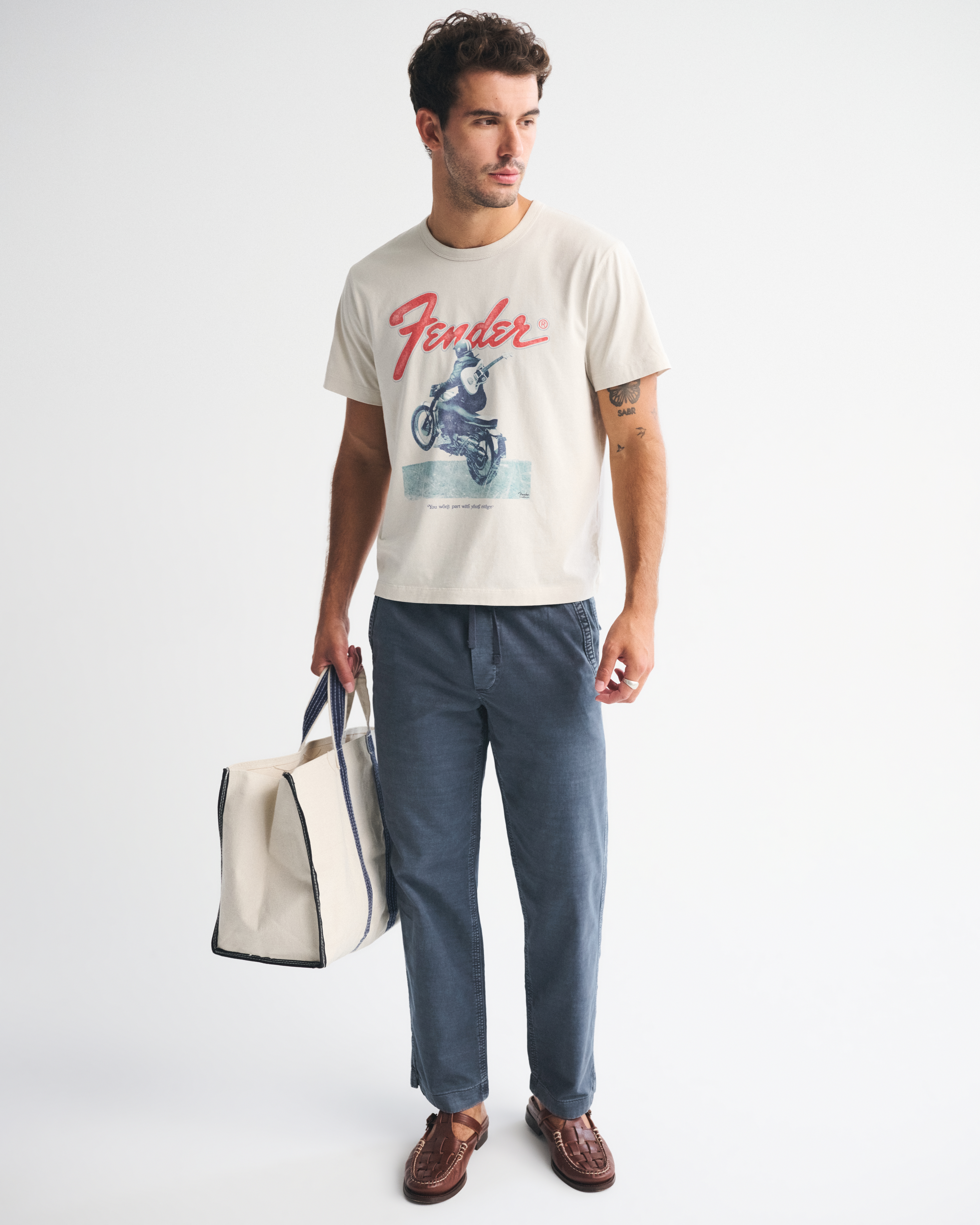 Мужские брюки Abercrombie & Fitch Relaxed Straight Sea Fade Pull-On Pant — фото 2