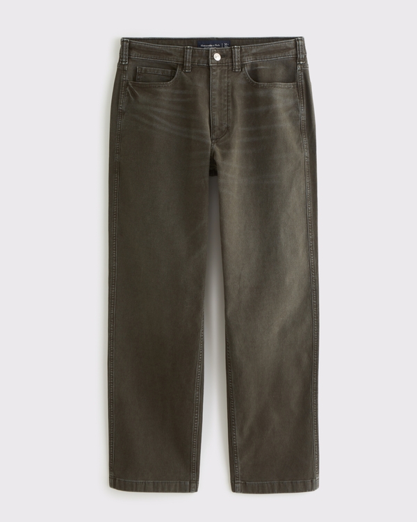 Relaxed Straight 5-Pocket Pant, Dark Green Wash view 1