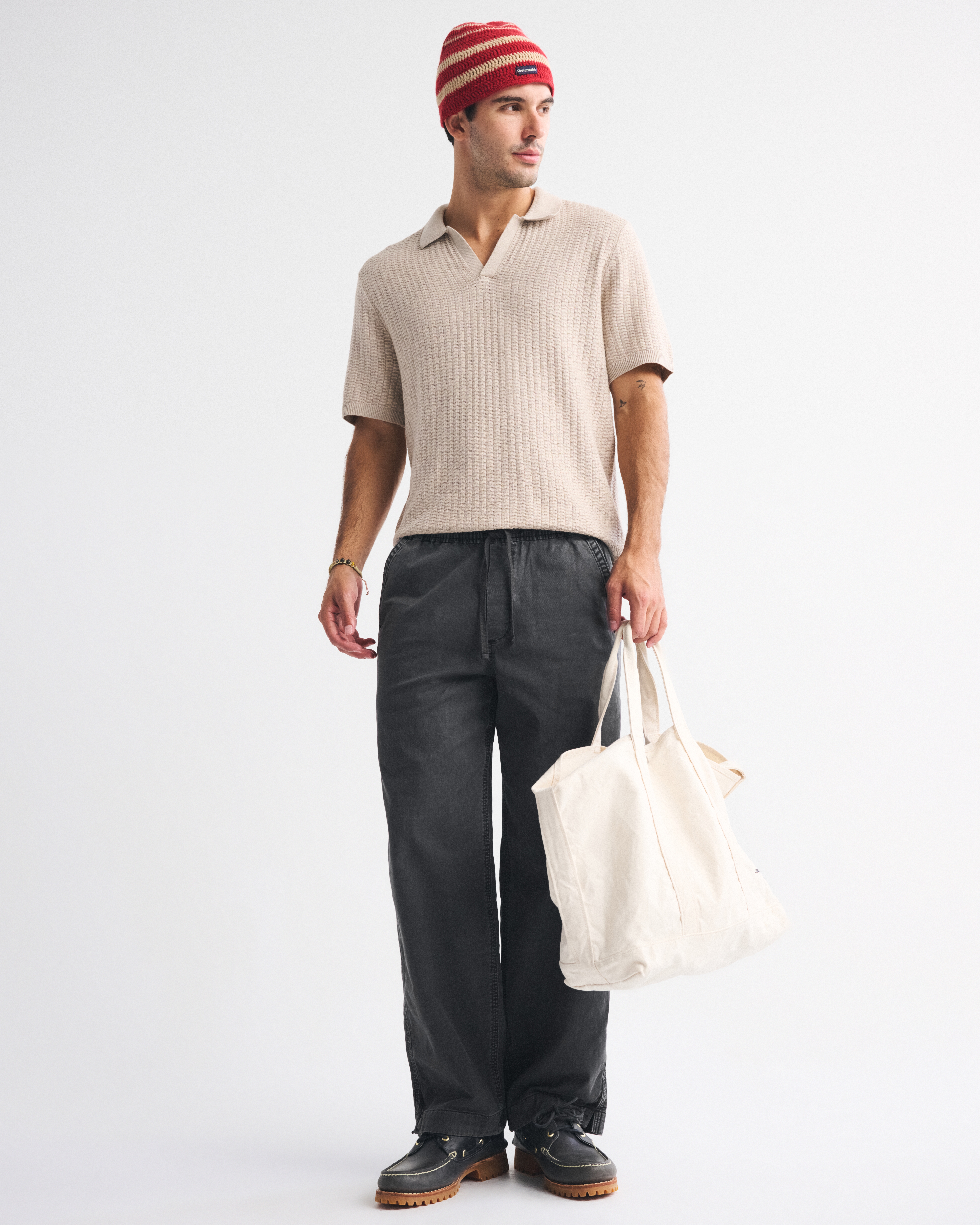 Abercrombie & Fitch Sea Fade Baggy Pull-on Pant In Black