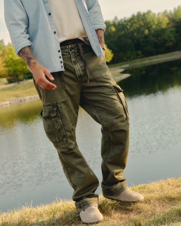 Baggy Cargo Pant, Olive Gray view 2
