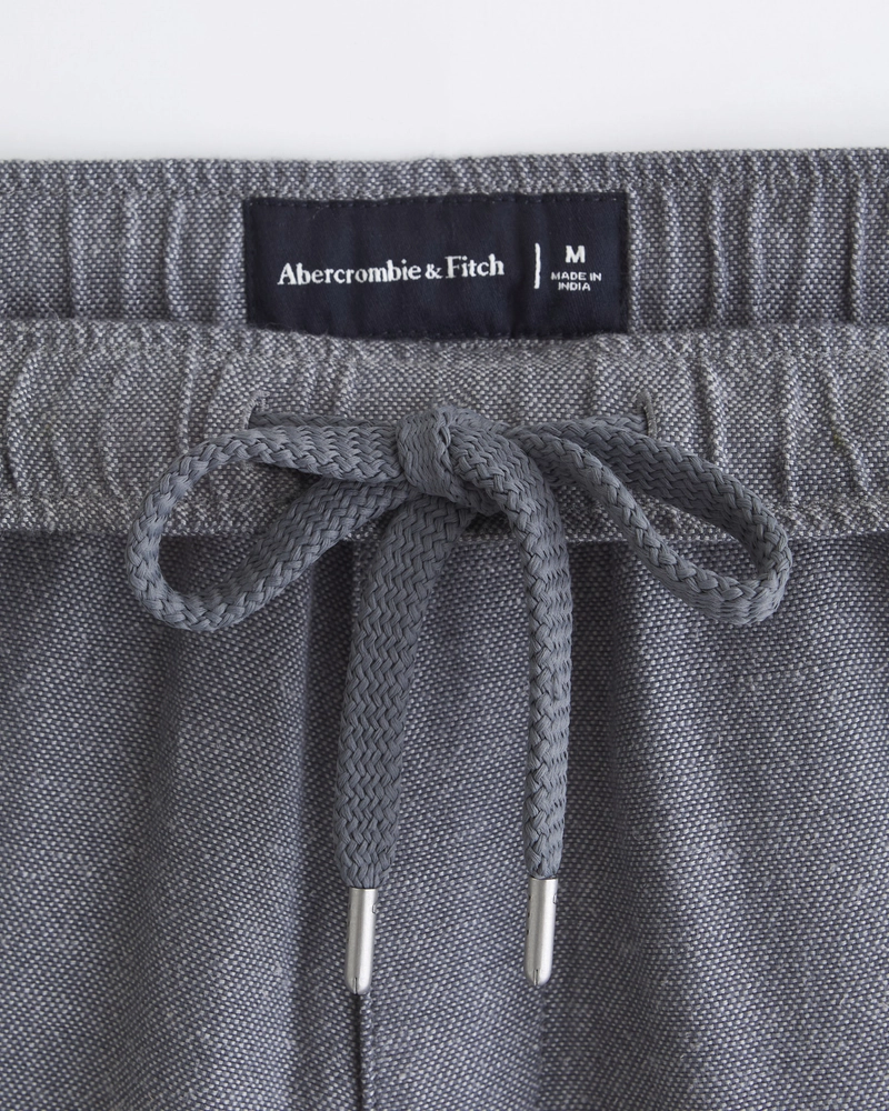 Relaxed Straight Tailored Linen-Blend Pull-On Pant
