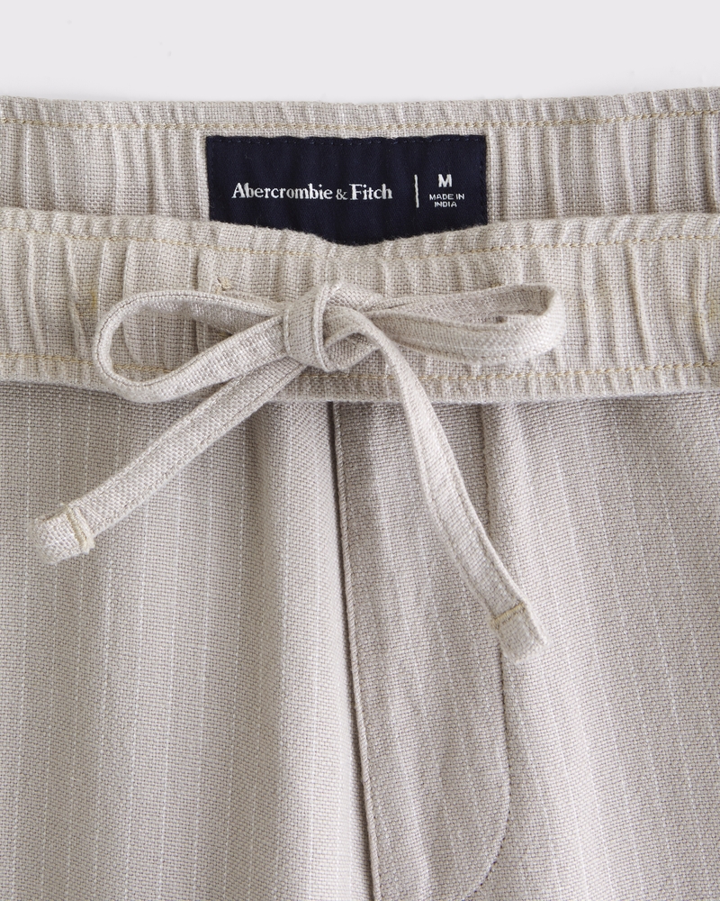 Relaxed Straight Tailored Linen-Blend Pull-On Pant