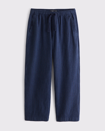 Baggy Cotton Texture Pull-On Pant