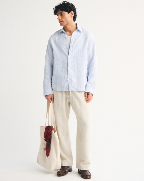 Baggy Pull-On Pant, Light Beige view 1