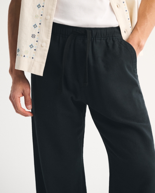 Baggy Cotton Texture Pull-On Pant