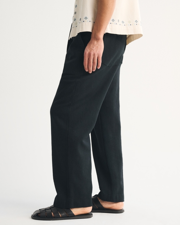 Baggy Cotton Texture Pull-On Pant