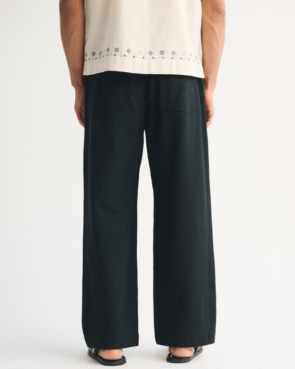 Baggy Cotton Texture Pull-On Pant