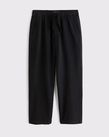 Baggy Cotton Texture Pull-On Pant