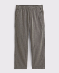 Linen-Blend Relaxed Straight Pull-On Pant