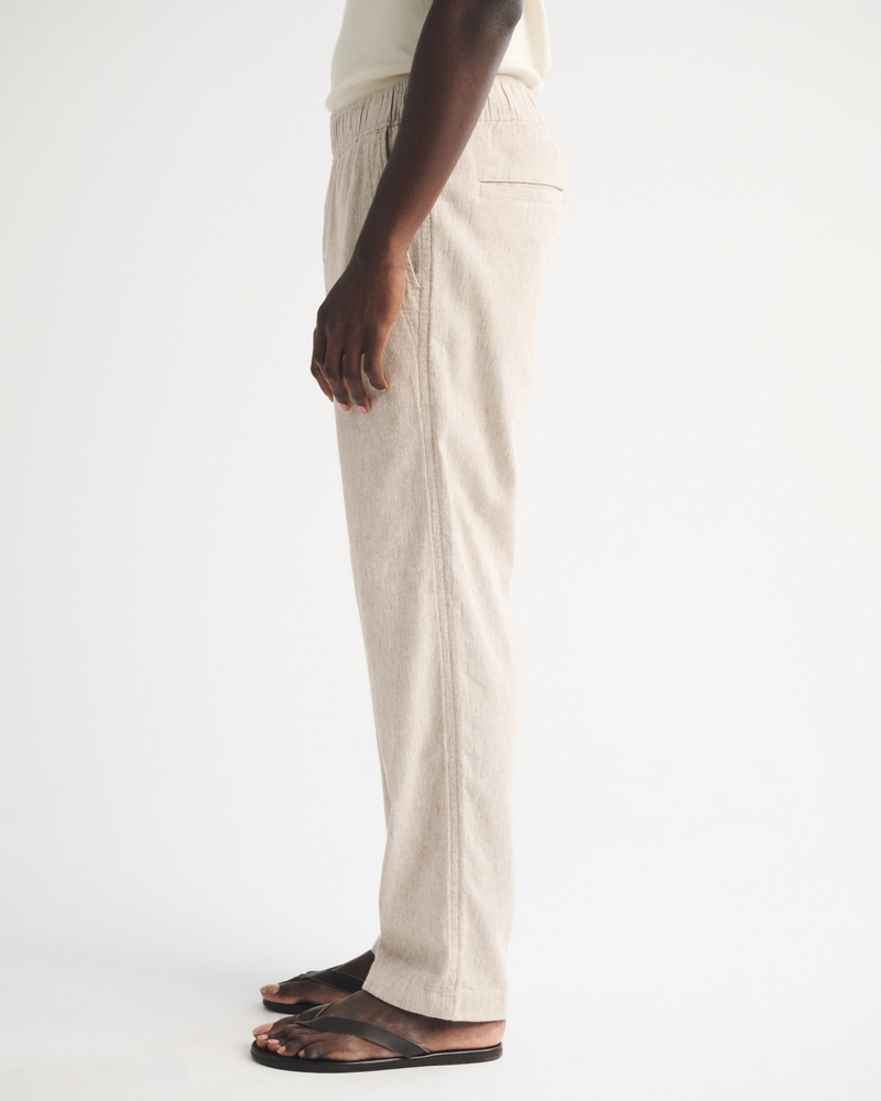 Men's Linen-Blend Relaxed Straight Pull-On Pant | Men's Bottoms