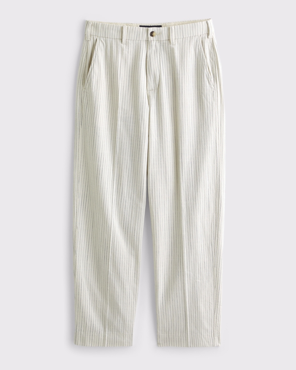 Cotton Baggy Trouser, Cream Stripe view 2