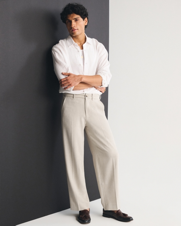 Menswear Baggy Trouser, Oatmeal view 1