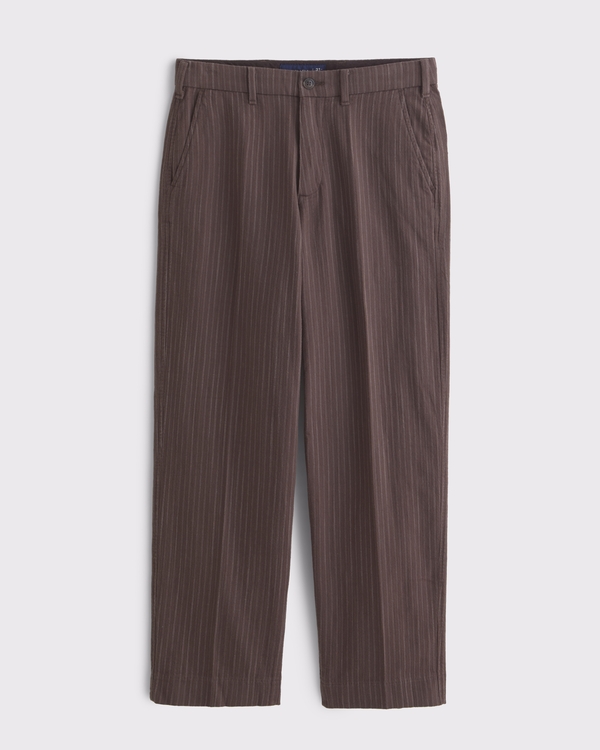 Cotton Baggy Trouser, Brown Stripe view 1