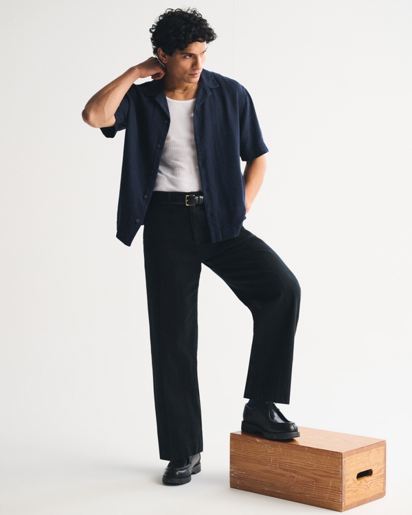 Cotton Baggy Trouser, Black view 1