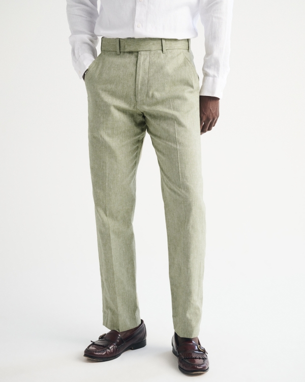 The A&F Collins Slim Linen-Blend Suit Pant, Light Sage view 2