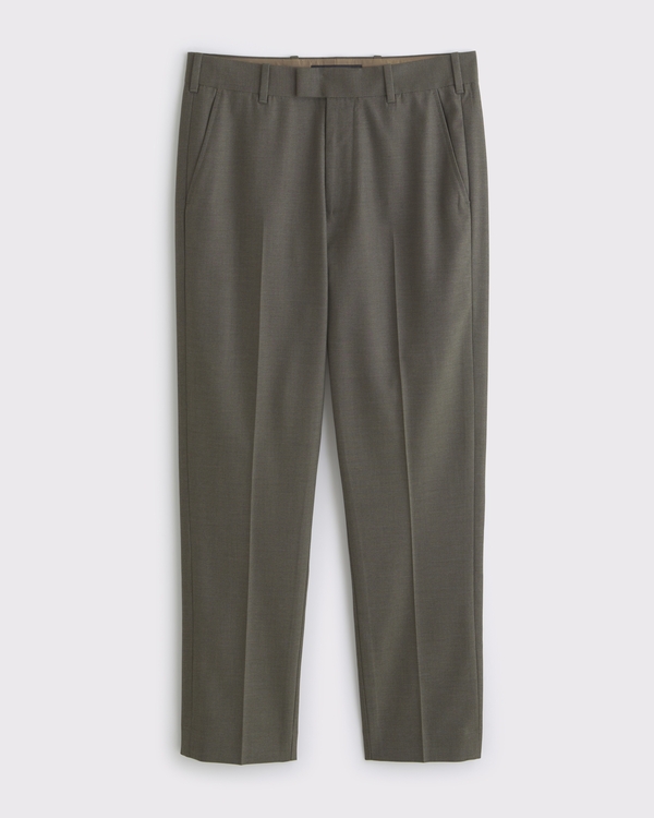 The A&F Collins Slim Suit Pant, Olive view 1