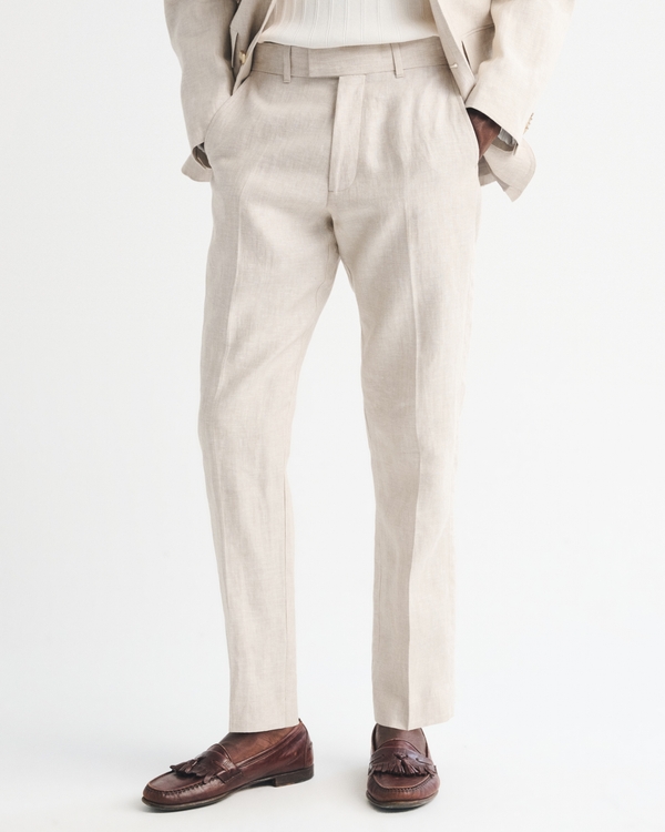 The A&F Collins Slim 100% Linen Suit Pant, Light Beige view 2