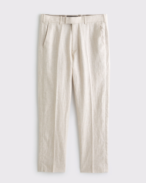 The A&F Collins Slim 100% Linen Suit Pant, Light Beige view 1