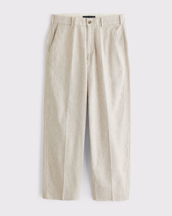 Linen-Blend Baggy Trouser