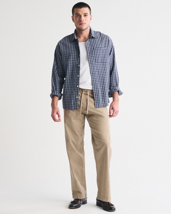 Sea Fade Relaxed Straight Pull-On Pant, Light Tan view 1