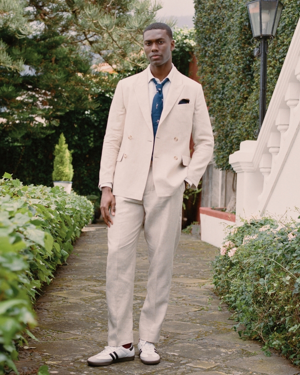 The A&F Collins 100% Linen Suit Pant, Natural Texture view 1