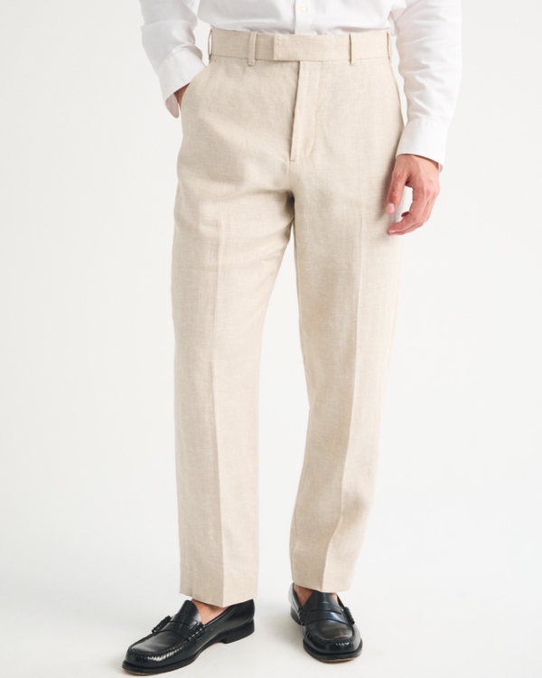 Pantalon de costume 100 % lin A&F Collins, Texture Naturelle view 2