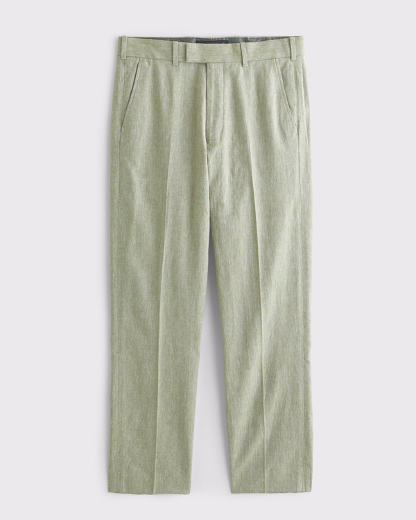 The A&F Collins Linen-Blend Suit Pant, Sage view 1