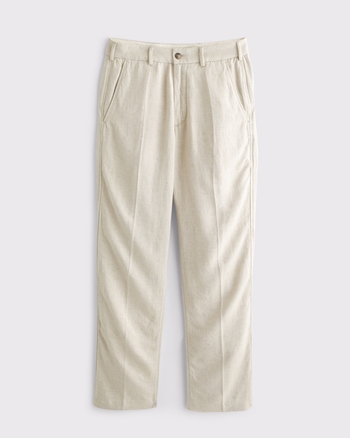 Tailored Linen-Blend Relaxed Straight Trouser from Abercrombie & Fitch - $85