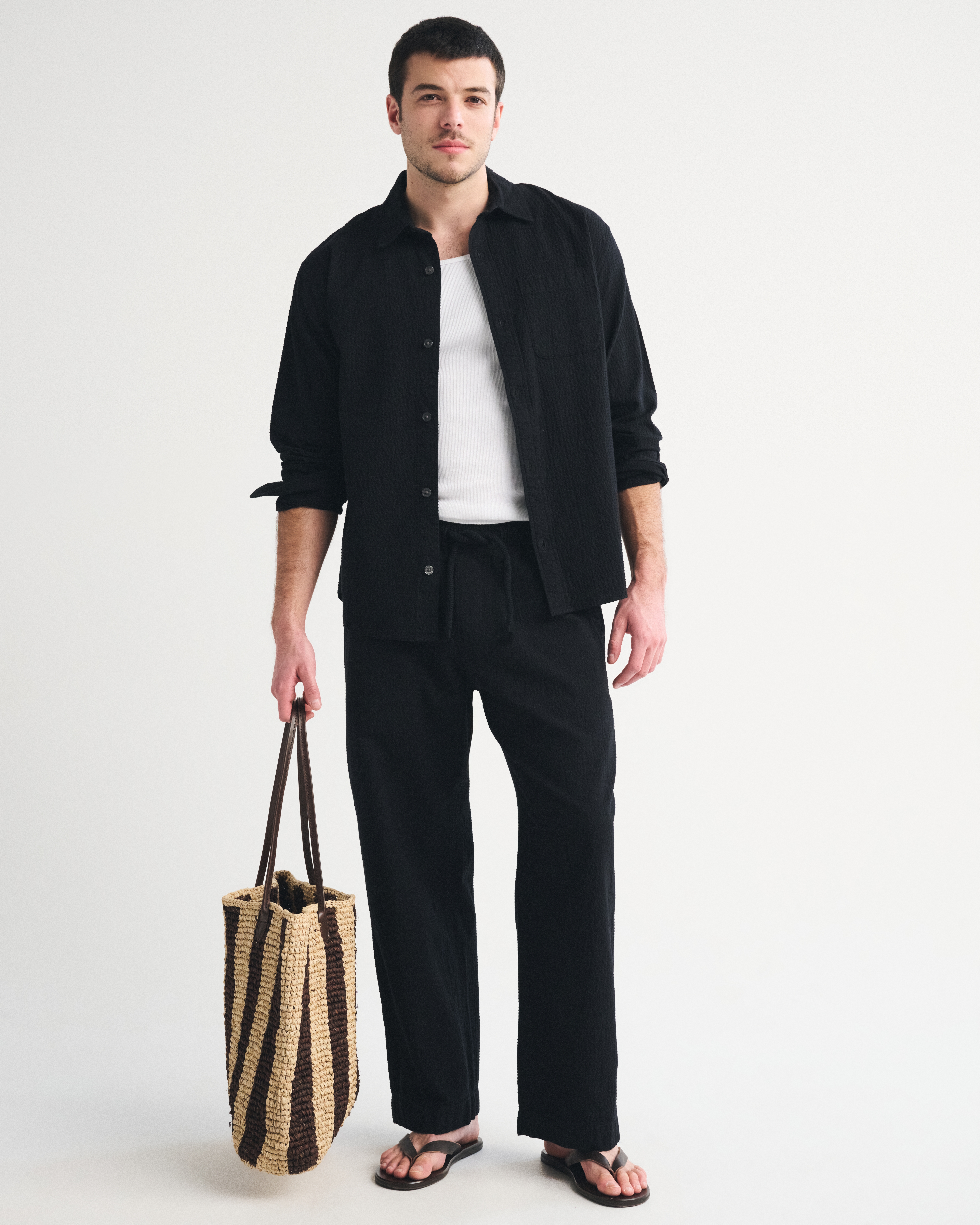 Мужские брюки Abercrombie & Fitch The A&F Getaway Pant, цвет: Чёрный — фото 2