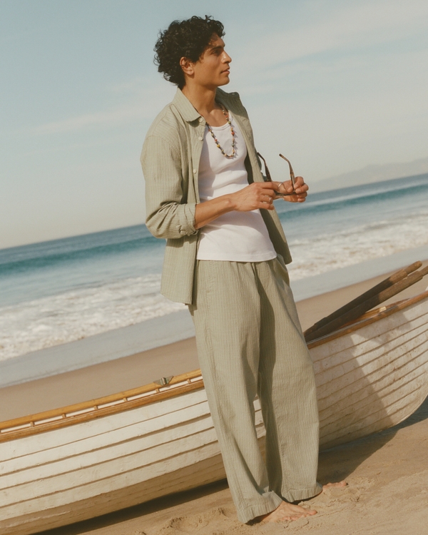 The A&F Getaway Pant, Slate Green Stripe view 1