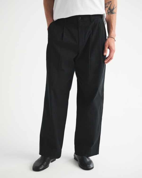 Pleated Baggy Trouser, Black view 2