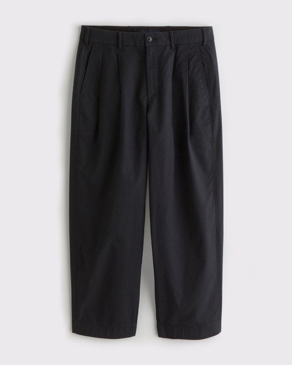 Pleated Baggy Trouser, Black view 1