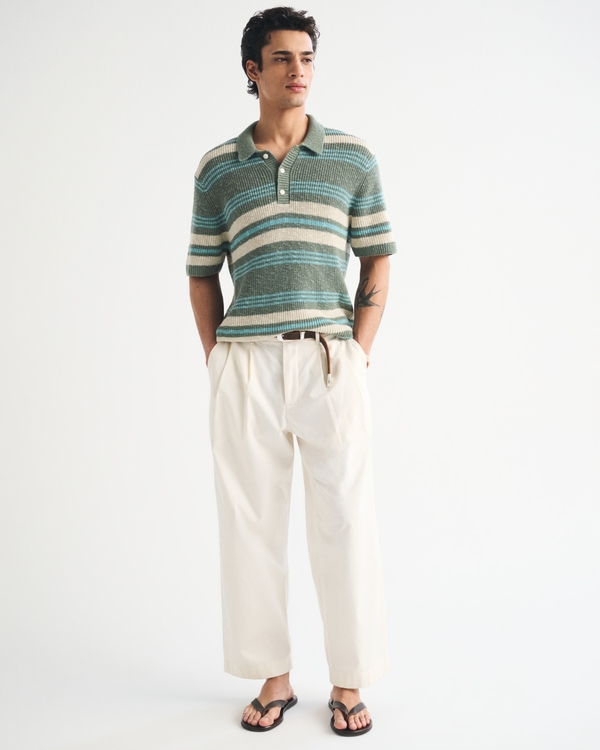 Pleated Baggy Trouser, White view 2