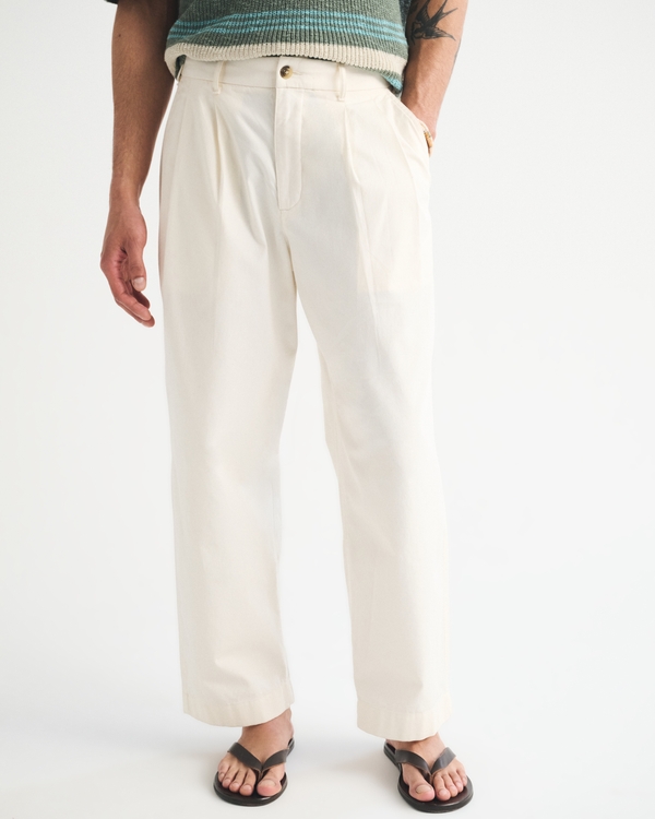 Pleated Baggy Trouser, White view 2