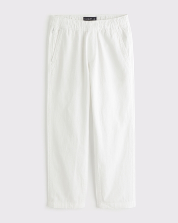 Linen-Blend Relaxed Straight Pull-On Pant from Abercrombie & Fitch - $85